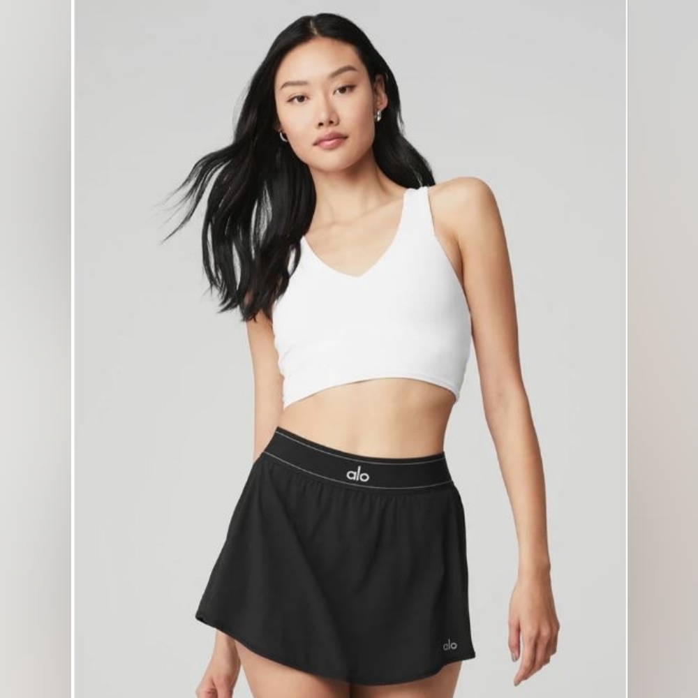 ALO Women's White Airbrush Real Bra Tank - Size S